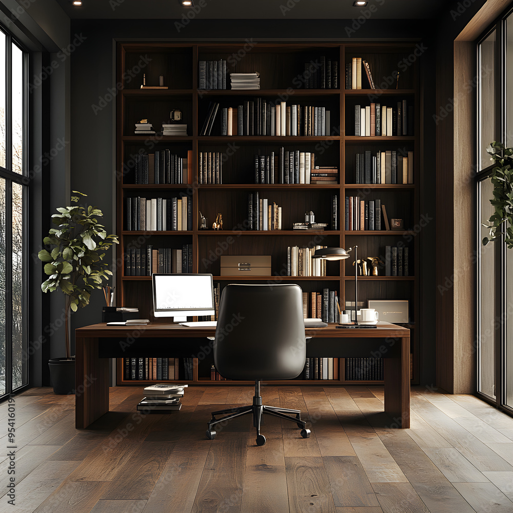 Luxurious and stylish executive office with a grand desk and elegant design elements for a professional ambiance picture Luxurious and stylish executive office with a grand desk and elegant design elements for a professional ambiance picture