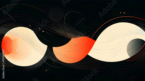 Abstract design with flowin...