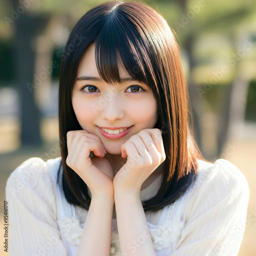 Japanese woman in her 20s, cute, idol face