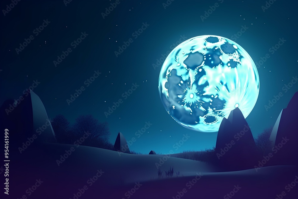 Naklejka premium moon and stars