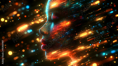 Abstract digital portrait o...