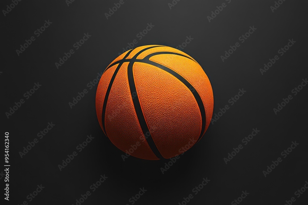 Orange Basketball on a Black Background