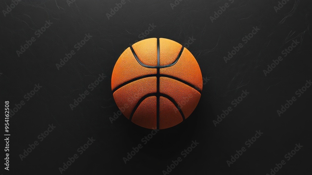 Fototapeta premium Orange Basketball on a Black Textured Background