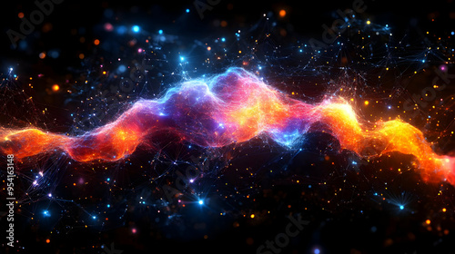 Abstract glowing neon wave ...