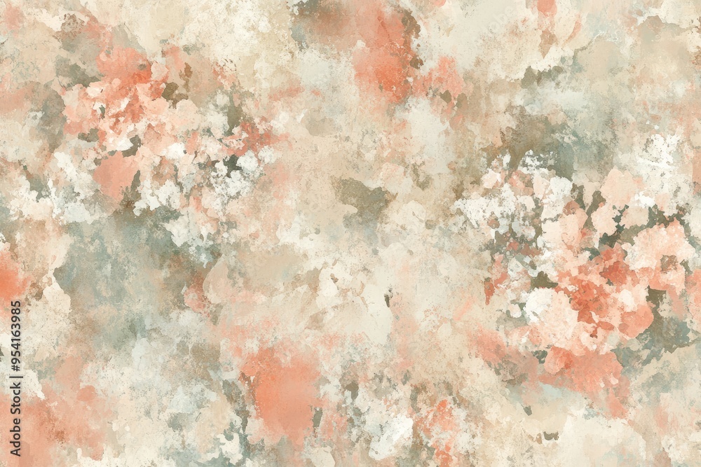 Naklejka premium A vibrant watercolor background showcasing soft peach and coral hues with intricate gradients, perfect for creative projects and artistic inspirations