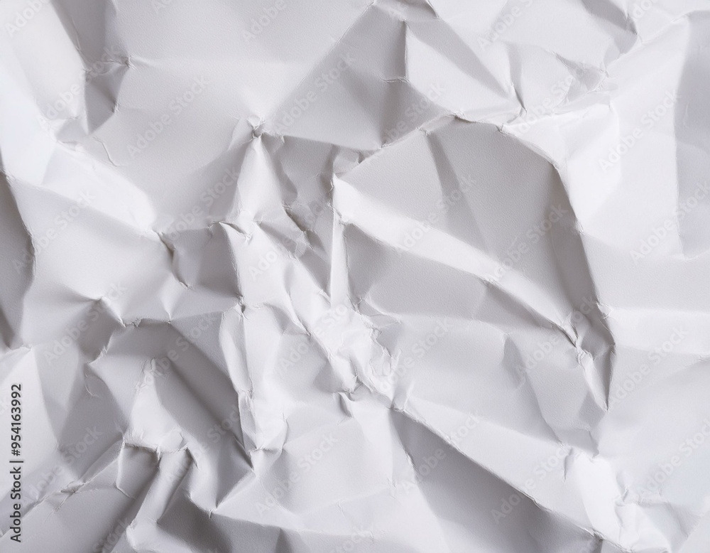 Obraz premium Crumpled Paper Background. White Paper Texture.