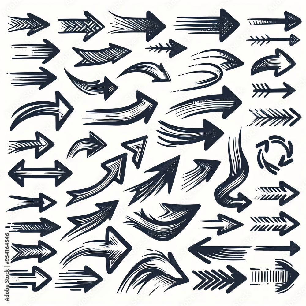 Abstract black arrows in dynamic motion, symbolizing direction and flow in technology. Generative AI. Abstract black arrows in dynamic motion, symbolizing direction and flow in technology. Generative AI.