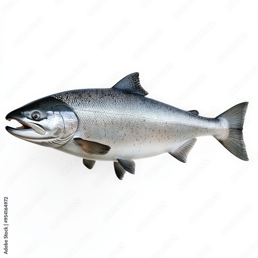 Naklejka premium A large fish with a black mouth and white spots