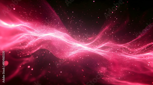 Abstract pink wave with glo...