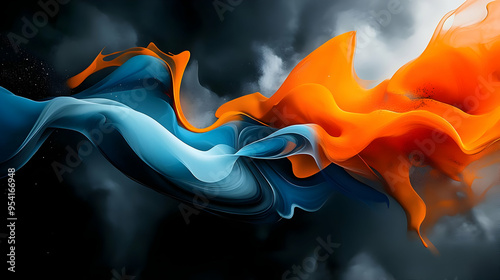 Abstract swirls of blue and...