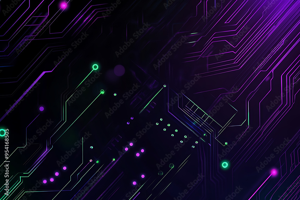 Abstract representation of a circuit board with glowing neon lines and geometric patterns against a dark background. The image evokes a high-tech, futuristic feel with ample copy space
Abstract representation of a circuit board with glowing neon lines and geometric patterns against a dark background. The image evokes a high-tech, futuristic feel with ample copy space