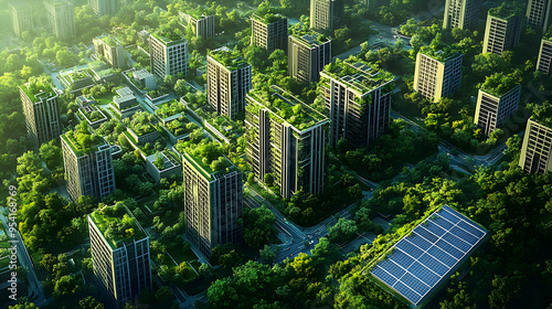 Aerial view of a city with ...