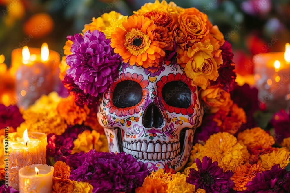 Vibrant Celebration Banner Mexico's Day of the Dead Festivities suitable for business background, posters, wallpapers, banners, greeting cards, and advertising for business entities or brands. Vibrant Celebration Banner Mexico's Day of the Dead Festivities suitable for business background, posters, wallpapers, banners, greeting cards, and advertising for business entities or brands.