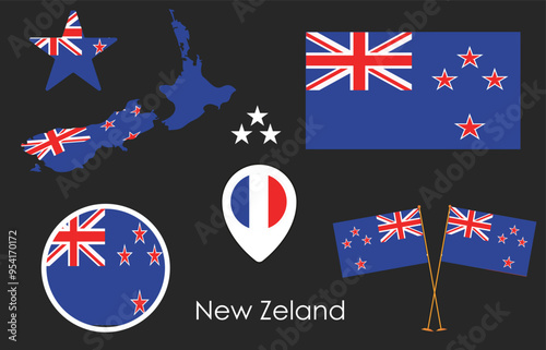 New Zeland Flag Vector eps file