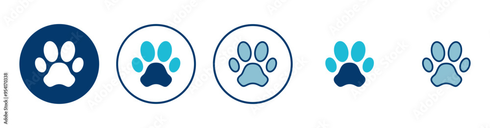 Paw icon vector isolated on white background. Paw Print icon