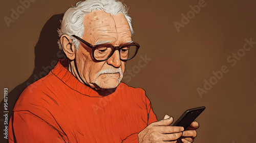 An elderly man wearing glas...