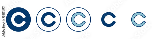 Copyright icon vector isolated on white background. copyright symbols