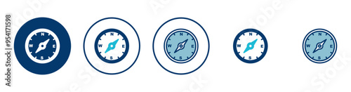 Compass icon vector isolated on white background. Compass vector icon