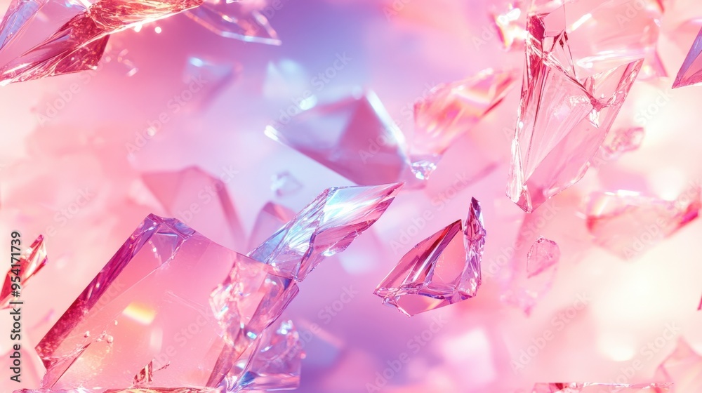 A stunning pink crystal abstraction with vibrant colors and light reflections, perfect for backgrounds or artistic design applications. A stunning pink crystal abstraction with vibrant colors and light reflections, perfect for backgrounds or artistic design applications.