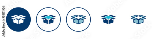 Box icon vector isolated on white background. Cardboard box, packaging open. Box vector icon