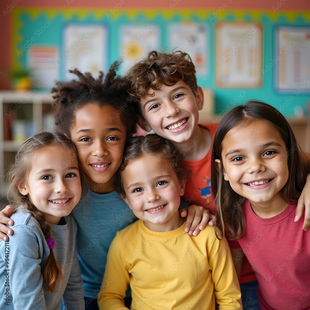 Diverse Group of Young Children Standing Together - Multiracial Kids Smiling and Playing Diverse Group of Young Children Standing Together - Multiracial Kids Smiling and Playing