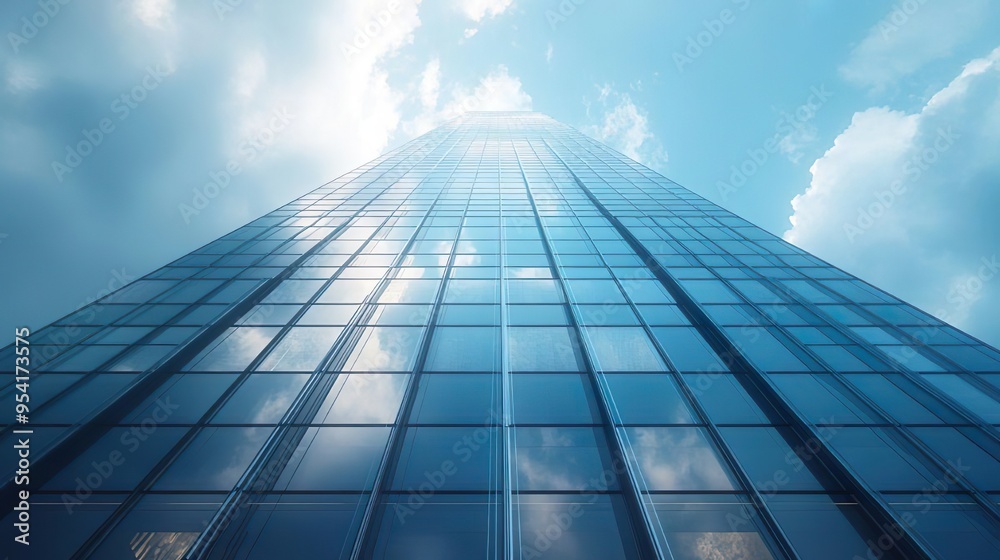 Urban office building with dynamic glass design perfect for city imagery Urban office building with dynamic glass design perfect for city imagery