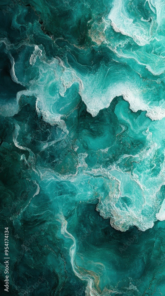 Seafoam green and white marbled texture reminiscent of ocean waves