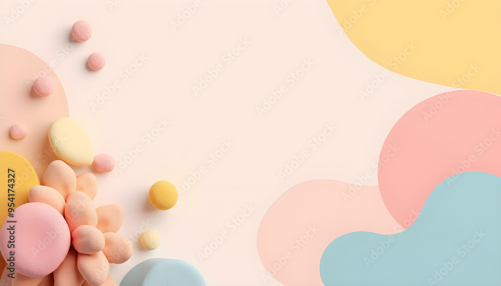 Creative Abstract Pastel Composition with Rounded Shapes Creative Abstract Pastel Composition with Rounded Shapes