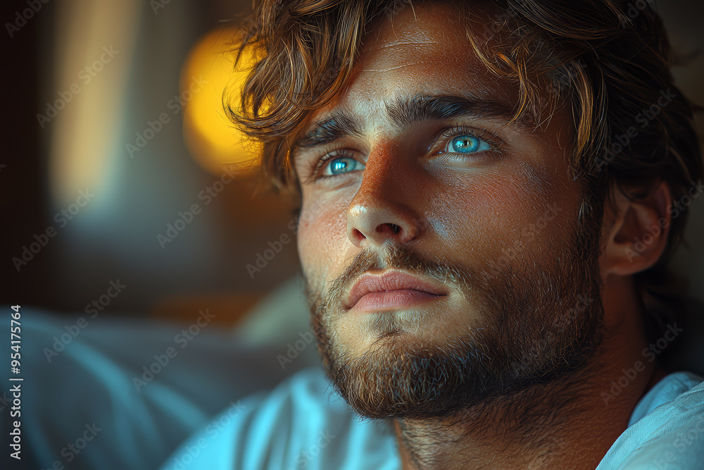 A man sitting alone with a pensive expression, reflecting on a difficult decision. Concept of contemplation and introspection. A man sitting alone with a pensive expression, reflecting on a difficult decision. Concept of contemplation and introspection.