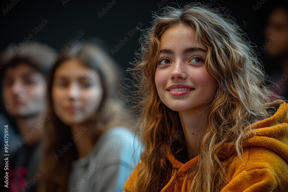 A group of friends enjoying a lively debate, with varied expressions of interest and enthusiasm. Concept of discussion and engagement. A group of friends enjoying a lively debate, with varied expressions of interest and enthusiasm. Concept of discussion and engagement.