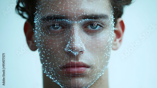 Close up of a man's face wi...