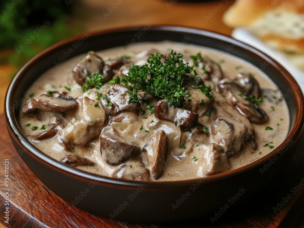 Savory Russian Beef Stroganoff Delight with Creamy Mushroom Sauce Savory Russian Beef Stroganoff Delight with Creamy Mushroom Sauce