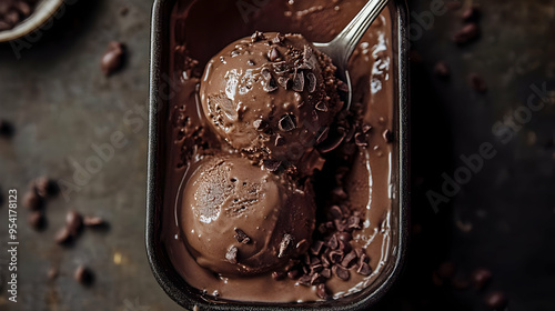 Close up of chocolate ice c...
