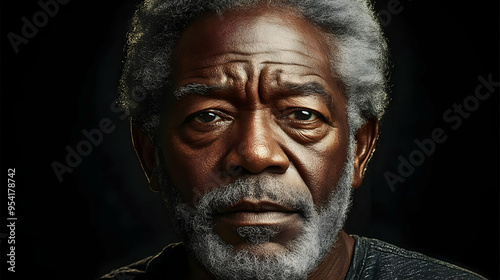 Close up portrait of a senior man with grey hair and beard.