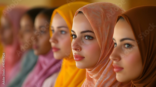 Close up portrait of four w...