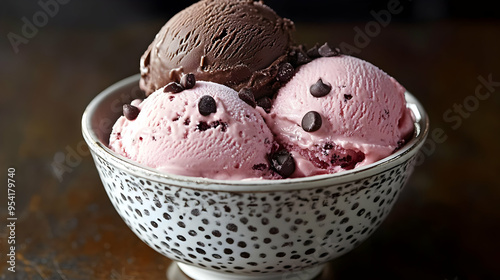Closeup of a bowl of chocol...