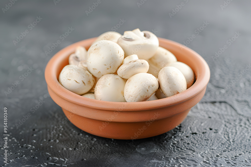 White Button Mushrooms in Classic Ceramic Bowl | Fresh Ingredients and Rustic Kitchenware White Button Mushrooms in Classic Ceramic Bowl | Fresh Ingredients and Rustic Kitchenware