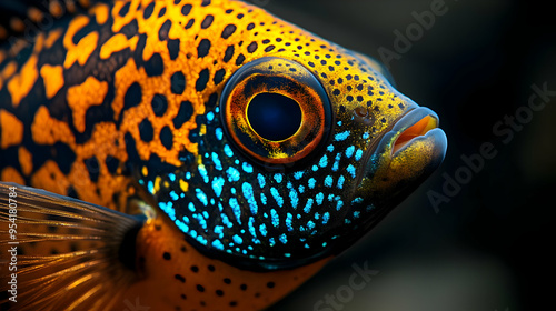 Close-up of a colorful fish...
