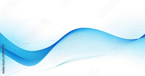 A smooth blue wave design on a white background, ideal for digital graphics and presentations.