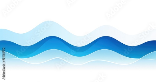 Abstract blue wave design with varying shades and smooth lines.