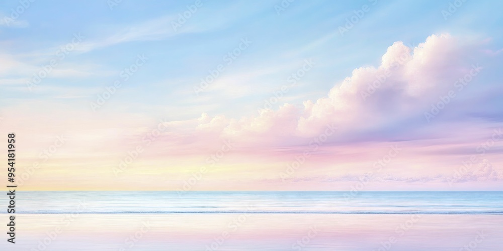 Serene beach dawn with gentle hues shimmering on tranquil waters creates a peaceful atmosphere for early risers. Serene beach dawn with gentle hues shimmering on tranquil waters creates a peaceful atmosphere for early risers.