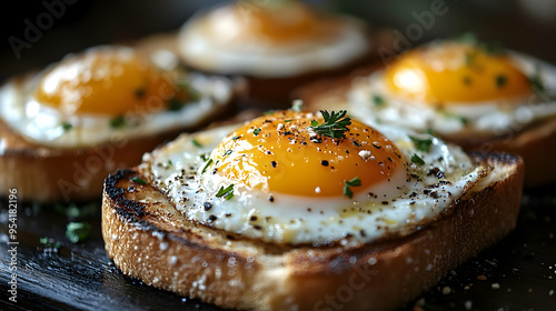 Close-up of a fried egg on ...