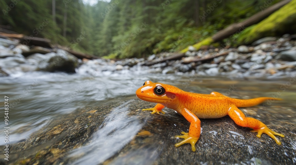 Orange Salamander by the Creek Orange Salamander by the Creek