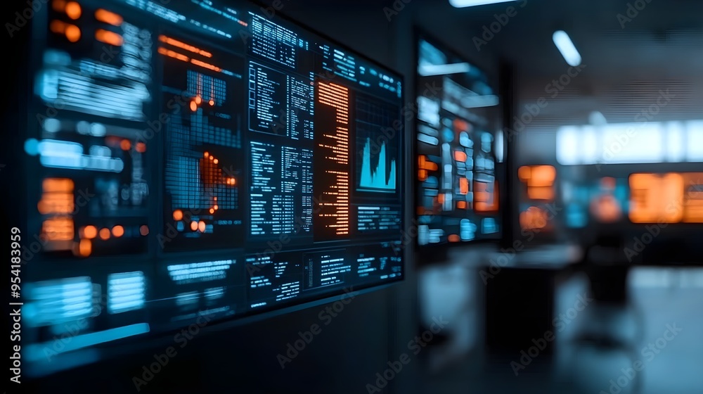 Blue And Orange Digital Interface Screens Blue And Orange Digital Interface Screens