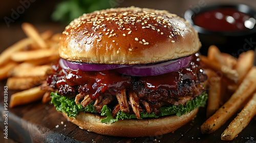 Close-up of a juicy pulled ...
