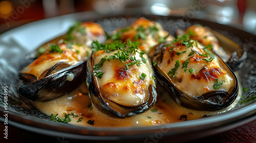 Close-up of a plate of bake...
