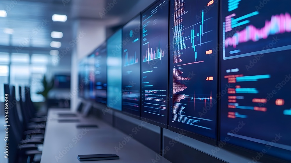 Data Analysis Room Monitors Stock Photo Data Analysis Room Monitors Stock Photo