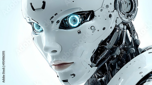 Close-up of a white female ...