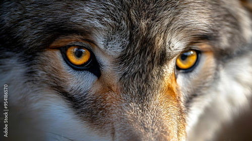 Close-up of a wolf's eye wi...