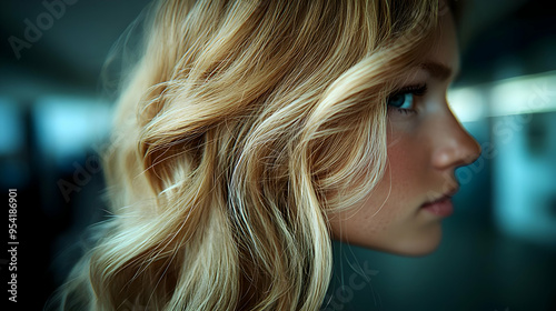 Close-up of a woman with bl...